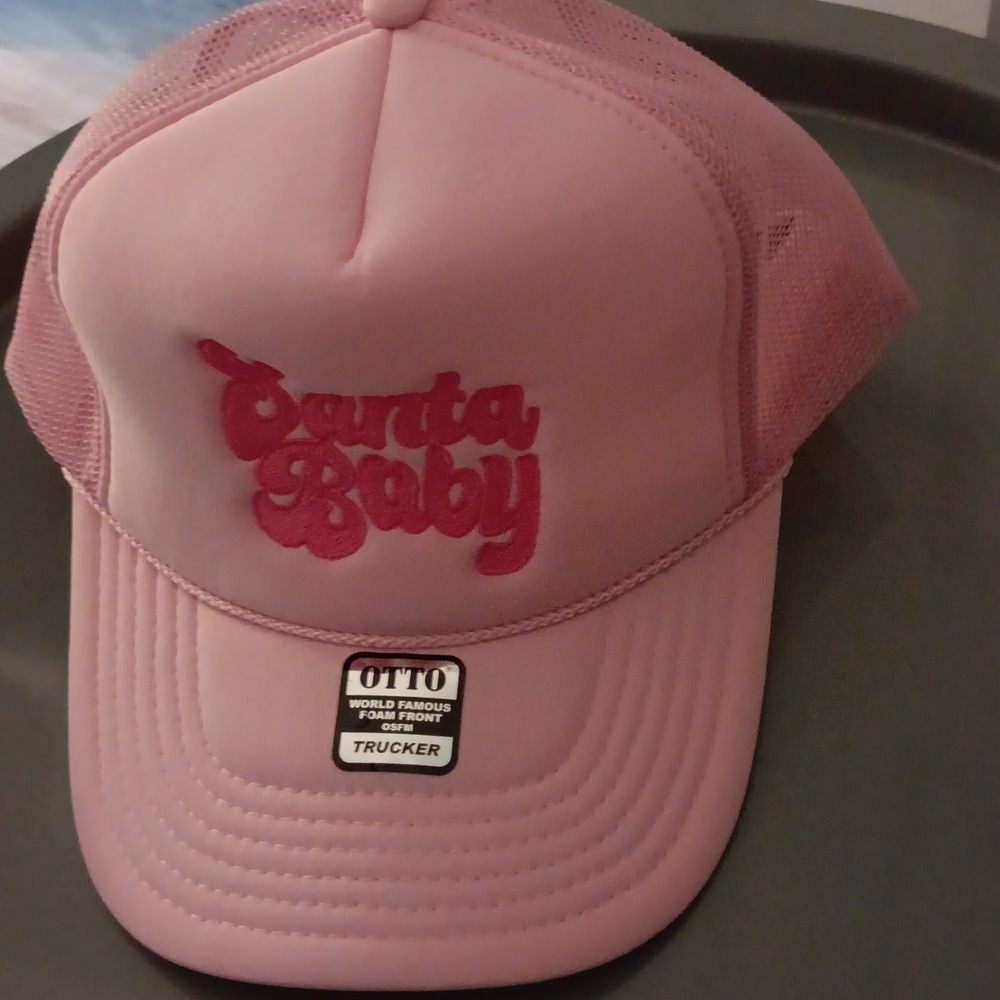Otto trucker baseball caps says SANTA BABY NWT